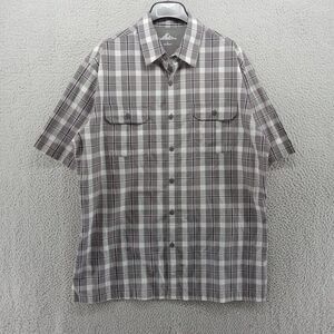 Croft & Barrow Shirt Mens Large Gray‎ Plaid Short Sleeve Fishing Performance